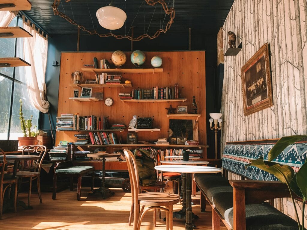 stuff that accumulates on a bookshelf