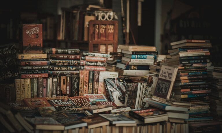 stuff that accumulates on a bookshelf